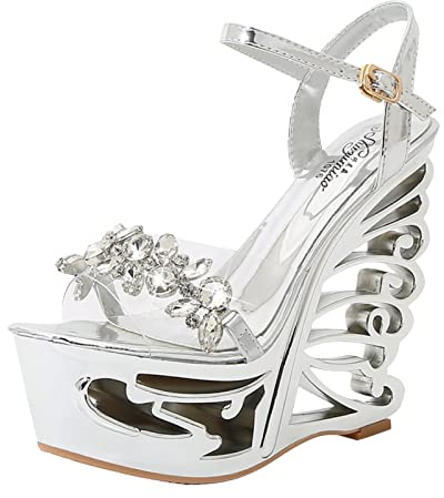 LKRSEEF Escarpins Femme Talon Haut Sexy Escarpin Chic Talon Été Escarpins Grande Taille Élégante Confort Chaussures Chic Compensee Nu-Pieds