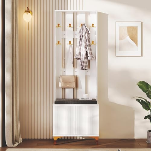 NADEUSAK Set appendiabiti con scarpiera e cuscino frontale con gancio