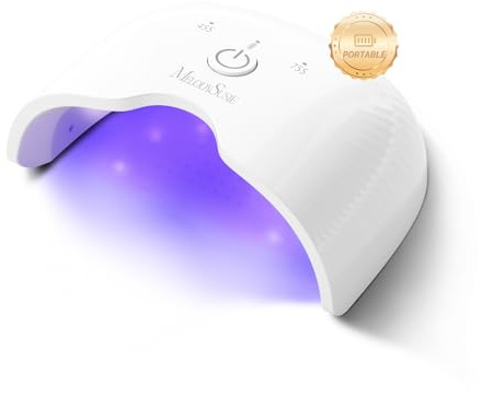 MelodySusie ART06G Rechargeable Lampe UV Ongles Gel, Lampe UV Sèche Ongles avec 2 Minuteries, Séchage Rapide, Lampe à Ongles Professionnel avec Capteur Automatique (Blanc)