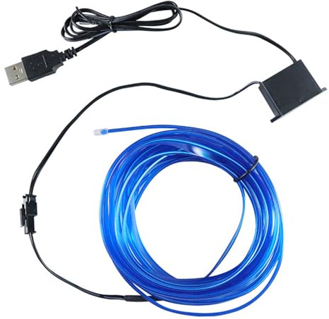 Iluminación ambiental Coche Tira de luces LED para automóvil alimentadas por USB de 16.4 pies Instalación con borde de clip Luces LED cortables Interior con protección contra cortocircuitos para ta