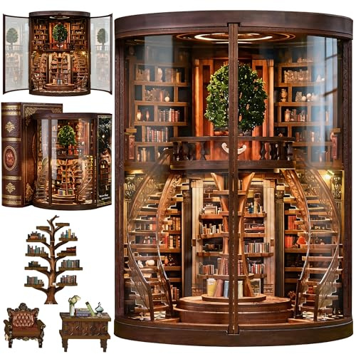 Kit de Niche de Livre DolphinIsle pour Adultes - Livrenook Bricolage - Décor de Bibliothèque Miniature Fantaisie - Puzzle 3D