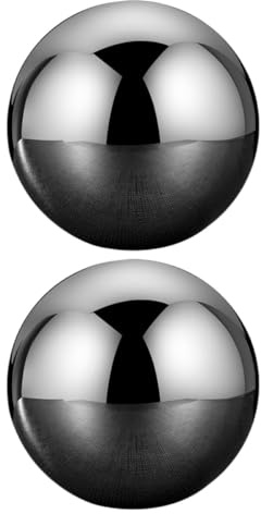 FOMIYES Piedras de Hielo de Acero Inoxidable 304, Bolas de Hielo Reutilizables de 55 Mm, Juego de 2 Unidades para Enfriar Whisky, Vino y Bourbon, Cubitos Rápidos para Bebidas en Hogar
