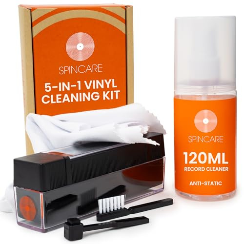 SPINCARE Kit Pulizia Essenziale 5-in-1 per Dischi Vinili