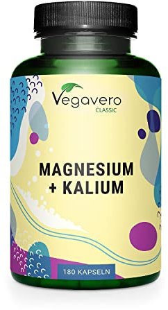 Magnesium + Kalium | Premium: Reine Citrat Formen - Ohne Zusatzstoffe | Hohe Bioverfügbarkeit | Elektrolyte | Muskeln - Blutdruck - Energie * | Laborgeprüft | Vegan | Deutsche Produktion von Vegavero