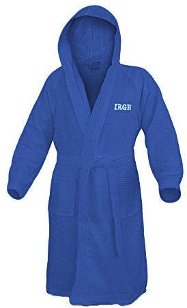 Accappatoio con Cappuccio Unisex in Spugna IRGE 100% Cotone (Blu, XXL)