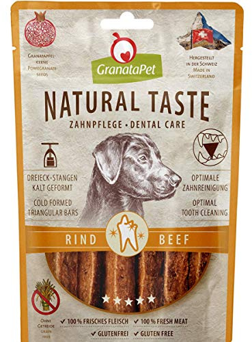 GranataPet Natural knapp ädel mellanmål nötkött tandvård, hundgodis utan spannmål och utan sockertillsatser, belöning för däremellan, gott hundmellanmål, 70 g