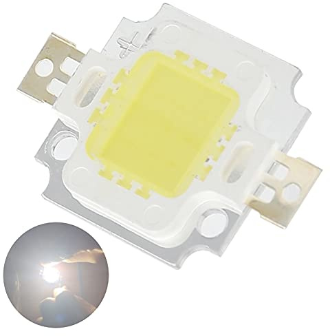 Chip LED COB 10PCS 10W 6500K - Componenti Diodo Emettitore 12V 700mA per Accessori Lampade Fai da Te - Sorgente Luminosa Integrata Bead Lampada - Luce Bianca Pura