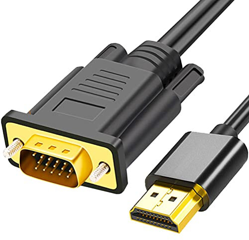 AKWOR HDMI to VGA 6FT, Uni-Directional HDMI Computer to VGA Monitor Cable (Male to Male) Compatible for Desktop, Laptop, PC, Monitor, Projector, HDTV, Raspberry Pi, Roku, Xbox and More