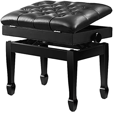 GGZONE Tabouret de Piano Banc de Piano réglable avec Compartiment de Rangement de Musique Tabouret de Piano Moderne avec siège rembourré pour la Maison et Professionnel,Noir Beautiful Scenery