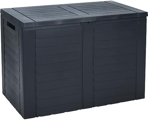 idooka Compact Parcel Box Outdoor 170L Anthracite - Waterproof Plastic Outdoor Storage Box for Small Patio, Balcony, Garden, Garage, Shed - Lockable Storage Boxes with Lids (Padlock Not Supplied)