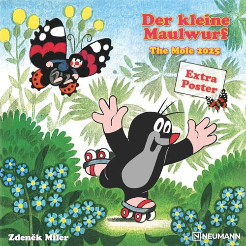 N NEUMANNVERLAGE - La piccola talpa 2025 - Calendario per brochure, 30 x 30 cm, calendario per bambini con illustrazioni progettate con cura, poster extra... e molto spazio per appunti: The Mole
