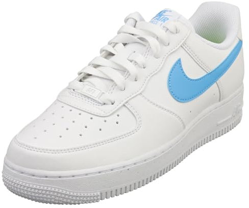 NIKE Damen Air Force 1 '07 Sneaker, White University Blue 103, 37.5 EU