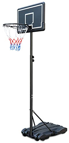 KKB Sport Portable Court Height Adjustable 165cm-213cm Basketball Hoop and Stand with Net backboard System wheels for Indoor/Outdoor