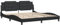 vidaXL Bettgestell, Bett mit Kopfteil, Polsterbett Doppelbett für Schlafzimmer, Bettrahmen mit Lattenrost, Schwarz 180x200cm Kunstleder