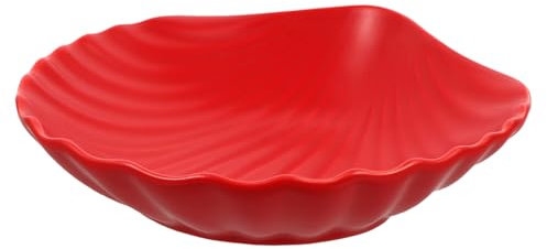 OUNONA Shangjia Store Salatteller Dessertteller Snackbehälter Korbtablett Roter Keramikteller Stabil Und Bruchfest Für Die Einweihungsparty