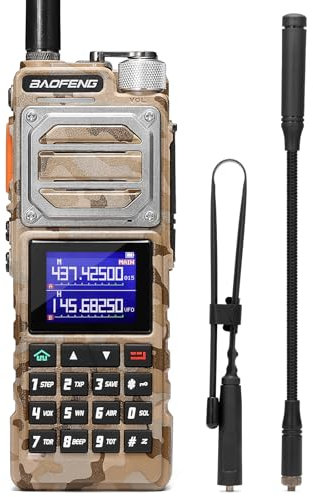 BAOFENG UV-25 Tri-Power Amateur Funkgerät Handgerät, 10W Langstrecken Radio, UHF VHF FM Air Multiband-Empfänger, 5200mAh Batterie Typ-C Laden, Taktische Schwanenhals-Antenne