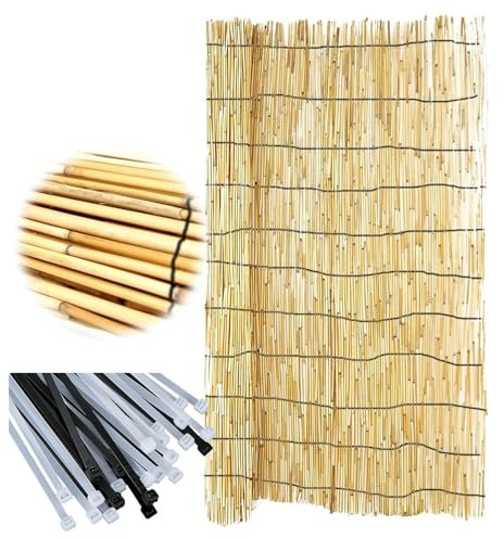 Gartenzaun Sichtschutzmatte Zaunsichtschutz Sichtschutzzaun Schilfzaun Sichtschutzzaun für Garten 160 140 120 90 cm, Terrasse, Balkon Schilf sichtschutz für draußen Schilfrohrmatte(0.6x1 m 2x3.3 ft)