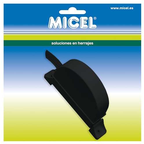 MICEL - 92692 - Recogedor de Persiana Abatible, incluye Mecanismo, para Cintas de Persiana de 18 mm, en ABS, acabado Negro, 175 x 28 x 125 mm