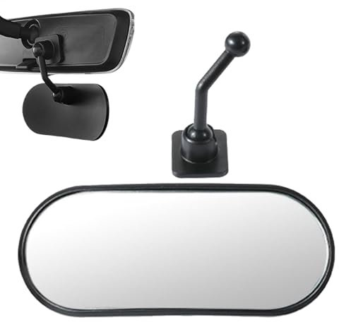 Rear View Baby Car Seat Mirror, 360° Adjustable Baby Mirror Adhesive Mount, Stick On basic Driving Interior Rearview Mirror, Wide Angle Shatterproof Backseat Monitor For Kids Observing, Windshield