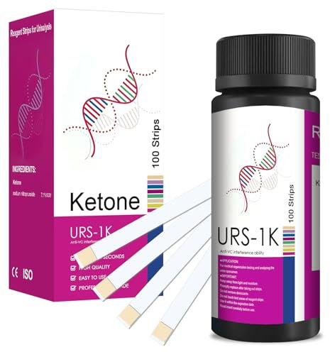 100 strisce reattive chetosi, per la dieta chetica e la dieta, Uso domestico, Comodo e veloce,Strisce reattive Rapide Strumenti di monitoraggio della Salute