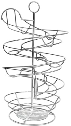 Spiralförmiger Eierständer, Große Eierspender Egg Holder Mit Aufbewahrungskorb, Fasst Bis Zu 36 Eier, Metall Eierhalter Für Küche(A)