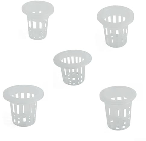 Juego de 50 cestas de malla para macetas de plástico, para cultivo hidropónico y sin tierra de varias frutas y verduras (F)