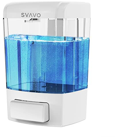 SVAVO Wall Mounted Soap Dispenser Kitchen Bathroom Manual Soap Dispenser Refillable Hand soap Dispenser for Liquid Contianers Shampoo Gel Chamber for Household Commerical 23.7oz (700ml) ABS