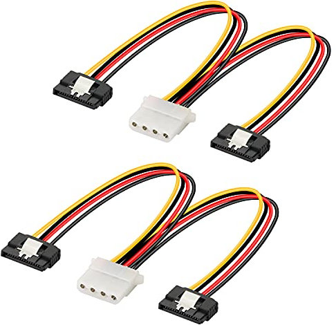 GELRHONR Cable de alimentación Molex a doble SATA,Adaptador SATA de 4 pines IDE hembra a hembra de 15 pines para HHD/SSD/DVD RW/disco duro-2PCS
