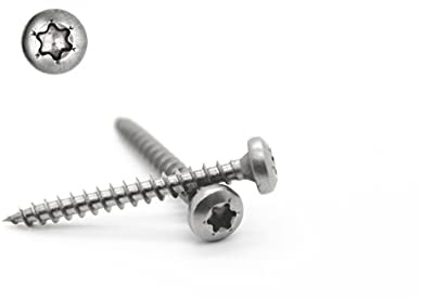 50 Stück Spanplattenschrauben 5x25 mm - A2 Edelstahl - Torx - TX25 - Halbrundkopf PAN HEAD - Vollgewinde - Holzschrauben (50, 5x25)