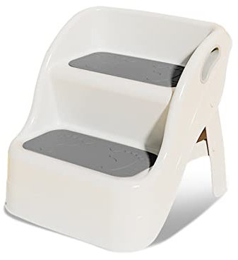 Balakaka Tritthocker Kinder, Kippschutz Lernturm ab 1Jahre, 2-Stufen Hocker Kinder mit Handhaben Klappbar Rutschfester Toilettenhocker Leiter 28cm für Badezimmer, Wohnzimmer, Küche und Toilette