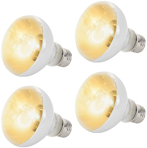 CALPALMY (4-Pack 100W Reptile Heat Lamp Bulbs - UVA Daylight Basking Light Bulbs for Reptiles, Turtles, Lizard, Bearded Dragon and Amphibians - 120V R80 Reflector Bulbs with E26 Screw Cap Base