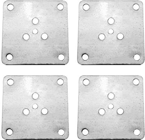JCBIZ 4 placas de montaje para patas roscadas de muebles con tornillos, herrajes para muebles, sofá, sillones, sillas, asientos, accesorios de sofá, 70 x 70 mm