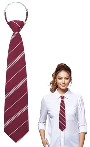 Luckyvestir Ties for Women, Black Tie for Women, Striped Womens Ties for Girls Boys School Graduation (A: Maroon & White)