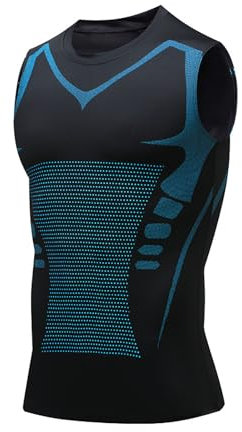 Duneva Abnehmweste Vitalvest Abnehmweste Ionic Shaping Herren Bequemer und Atmungsaktiver Eisseidenstoff für Herren KöRperformendes Bauch-Weg Kompressions Shapewear Unterhemd Abnehmen Weste Herren