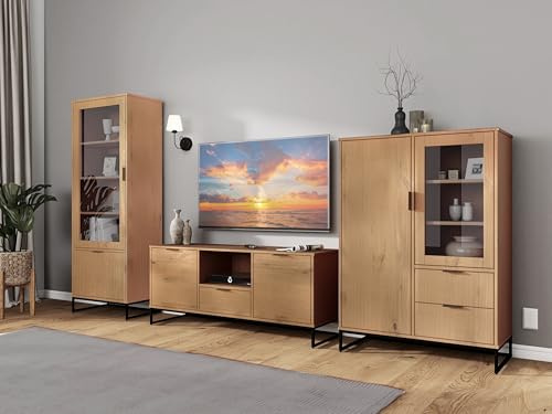 Inter Link - Cassettone TV - Mobile TV - Consolle TV - Credenza TV - 2 ante - 1 cassetto - 1 vano - Rovere Colori - Vivo 2T1S