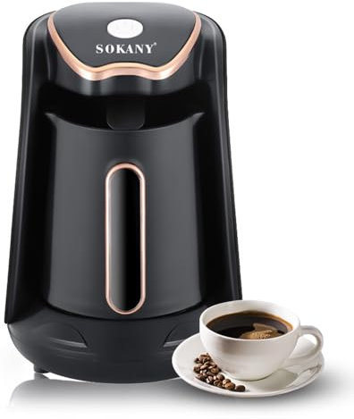 Kavolet Cafetera eléctrica turca con cafetera de 250 ml/1 Taza de café, cafetera Espresso de 1 Taza, cafetera eléctrica de 600 W, 5 Minutos de preparación rápida con inducción, función antigoteo