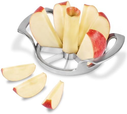 Premium Apple Slicer with Frosted Handle,8-Blades Sharp Stainless Steel Fruit Cutter- Zinc Alloy Case - Effortlessly Slice and Core Apples - Kitchen Essential