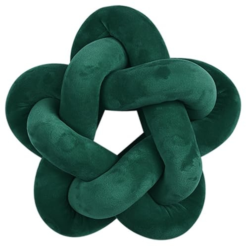 Csafyrt Knot Pillow 12.6 Inch Star Shape Emerald Green Throw Pillows Soft Comfortable Knotted Pillow Green Decorative Pillows