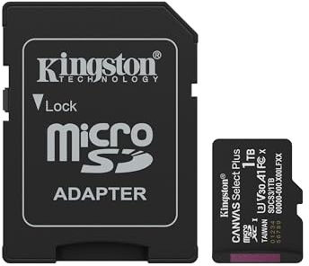 Kingston Canvas Select Plus Carte mémoire microSD 1TB microSDXC Gen3 150MB/s A1 Adaptateur SD Inclus - SDCS3/1TB