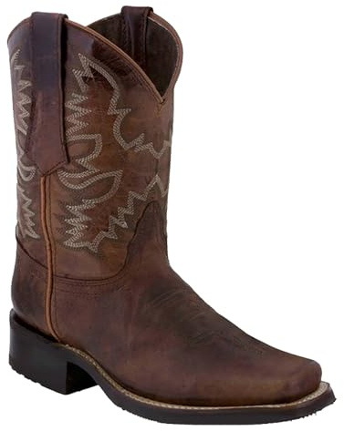 Bottes de cowboy en cuir pour homme - Bottes western vintage - Bottes de motard - Bottes d'équitation en cuir synthétique - Bottines courtes pour femme - Bottes gothiques pour l'automne et l'hiver