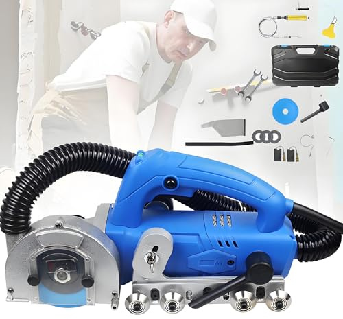 Drmoxin Nettoyeur De Joints De Carrelage électrique, Outil De Rainurage, 9 000 TR/Min, Rebond Automatique, Outil De Rainurage pour Fentes De Carrelage avec Profondeur De Coupe Réglable