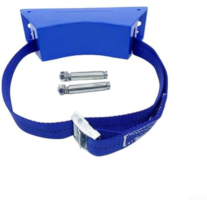 Support mural de réservoir de gaz pour caravane ABS propane avec sangles en nylon Fixation sécurisée pour cylindre de 5 kg (bleu)