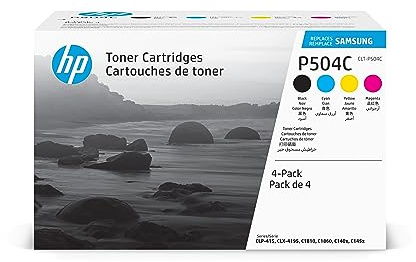 HP CLT-P504C (SU400A) Multipack Original Toner Schwarz, Cyan, Magenta, Gelb (Kompatibel mit: CLP-415N, 415NW / Xpress C1810W, C1404W, C1860FW, C1454FW, C1454N, C1453FW / CLX-4195N, 4195FN, 4195FW)
