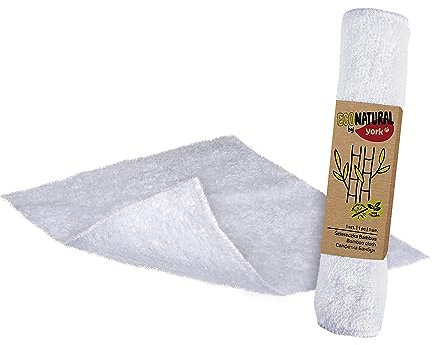 ECONATURAL by York Tuch BAMBUS Panno in bambù, Bianco, Standard