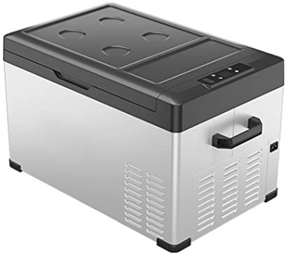 Nevera Portátil Eléctrica Refrigerador de Coche 12V 24V 110/220V Mini Frigorífico Nevera Portátil con 2 Asas Laterales para Coche, Autocaravana, Hogar, Camping, Viajes, Automóvil,-20ºC a 20ºC,30L