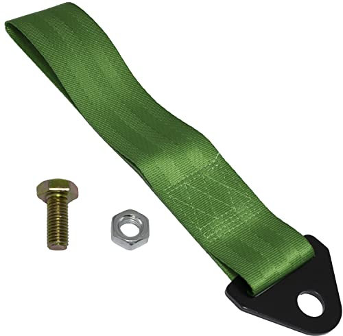 AERZETIX - C64549 - Cinghia di traino 275mm fino a 2 tonnellate - in poliestere - filettatura M10 - per trazione auto sportiva risoluzione problemi fune assistenza traino camion - colore verde