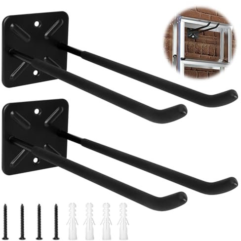 CAUTIOUS Ganci da Garage, 2 Pezzi Organizer per Attrezzi Pesanti Ganci per Attrezzi da Garage Supporto per Appendere alla Parete per Garage, Ripostiglio, Casa, Capacità di Carico 80 kg