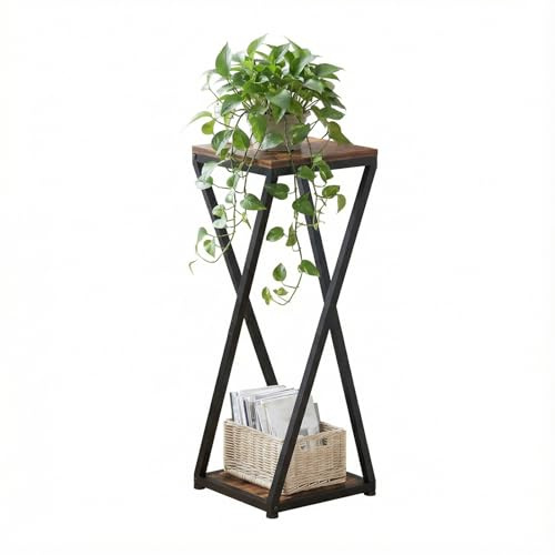 VonDream 2-Tier Tall Plant Stand Indoor, 32.5 Corner Plant Stands for Indoor Plants Multiple, Small End Table for Living Room, Corner Side Table for Home Decor