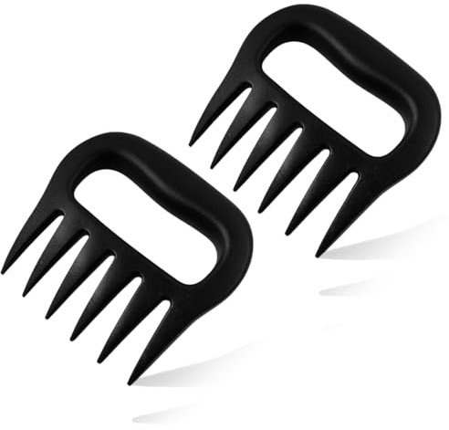 2 Piezas Cocina Garras Carne Garra, Tenedor Trinchar Carne Ideal para Desmenuzar y Manipular Carnes, Mango Eergonómico(Plata)