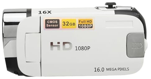Cámara Digital D90 1080P 16MP Videocámara con Pantalla Giratoria de 2,4 Pulgadas Grabadora de Vídeo HD con Zoom 16X y Luz de Relleno (-2214230150512)